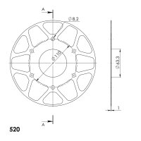 Supersprox Edge-Disc 520 - 44Z (orange) ACD-905:44-ORG|ID...