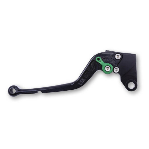 LSL Brake lever Classic R34R, black/green, long