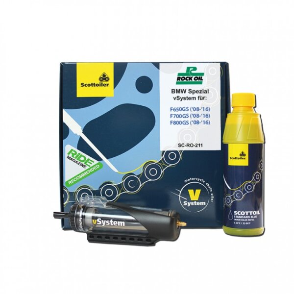 Scottoiler vSystem Spezial BMW F650 / 700 800GS (08-16) mit Scottoil blau