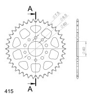 Supersprox Alu-Kettenrad 415 - 38Z (orange) RAL-451:38-ORG|ID 40,0 LK 60,0 5-Loch/5-Loch