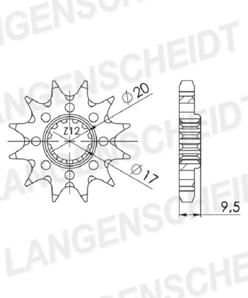 Supersprox Ritzel 428 - 12Z CST-1907:12|feinverzahnt 17,0/20,0