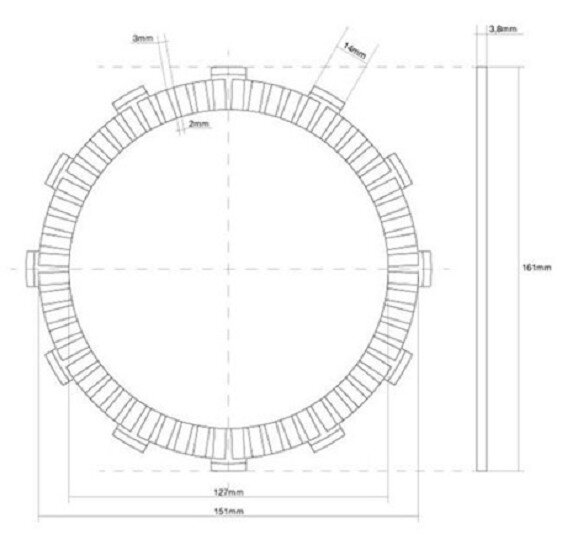 F.C.C. Reiblamelle FCC 141-13K03-00 Kawasaki 13088-S006, Suzuki 21441-24F10