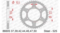 DC AFAM Stahl-Kettenrad 525 - 39Z (Schwarz) 86605-39| ID...