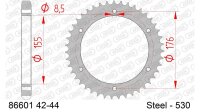 DC AFAM Stahl-Kettenrad 530 - 42Z (Silber) 86601-42| ID 155 LK 176 6-Loch