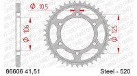 DC AFAM Stahl-Kettenrad 520 - 41Z (Silber) 86606-41| ID 106 LK 125 6-Loch