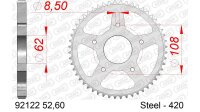 DC AFAM Stahl-Kettenrad 420 - 52Z (Silber) 92122-52| ID 62 LK 108 5-Loch