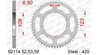 DC AFAM Stahl-Kettenrad 420 - 53Z (Silber) 92114-53| ID...