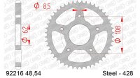 DC AFAM Stahl-Kettenrad 428 - 54Z (Silber) 92216-54| ID 62 LK 108 5-Loch