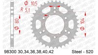 DC AFAM Stahl-Kettenrad 520 - 40Z (Silber) 98300-40| ID...