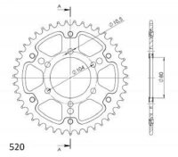 Supersprox Stealth-Kettenrad 520 - 43Z (gold)...