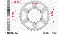 DC AFAM Stahl-Kettenrad 420 - 62Z (Silber) 116100-62| ID...