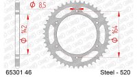 DC AFAM Stahl-Kettenrad 520 - 46Z (Silber) 65301-46| ID 142 LK 164 6-Loch