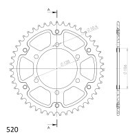 Supersprox Stealth-Kettenrad 520 - 47Z (gold) RST-2013:47-GLD|ID 106,0 LK 125,0 6-Loch