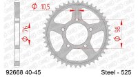 DC AFAM Stahl-Kettenrad 525 - 43Z (Silber) 92668-43| ID 76 LK 98 5-Loch