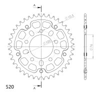 Supersprox Stealth-Kettenrad 520 - 40Z (schwarz) RST-7091:40-BLK|ID 76,0 LK 100,0 5-Loch