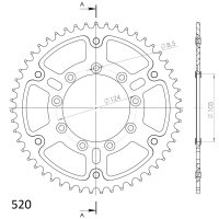 Supersprox Stealth-Kettenrad 520 - 50Z (orange)...