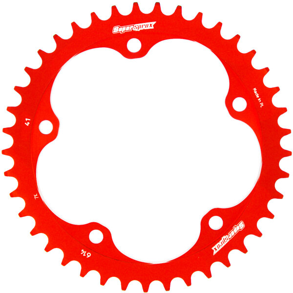 Supersprox Alu-Kettenrad 525 - 41Z (rot) RAL-614:41-RED|ID 132,0 LK 152,0 5-Loch