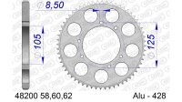 DC AFAM Alu-Kettenrad 428 - 62Z (Gun Metal) 48200-62 | ID 105 LK 125 6-Loch