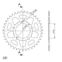 Supersprox Alu-Kettenrad 520 - 40Z (gold)...