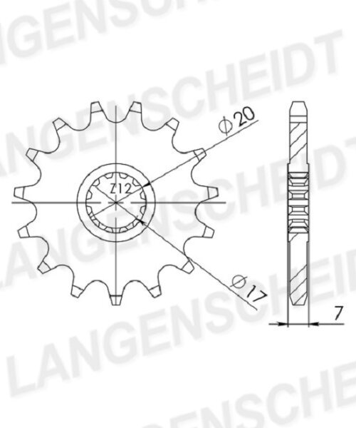 Supersprox Ritzel 420 - 12Z CST-1120:12|feinverzahnt 17,0/20,0