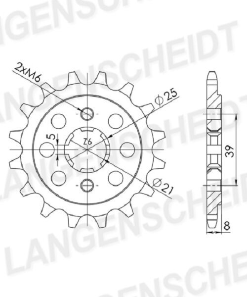 Supersprox Ritzel 520 - 14Z CST-1041:14|grobverzahnt 21,4/25,0