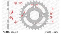 DC AFAM Stahl-Kettenrad 520 - 31Z (Silber) 74100-31| ID...