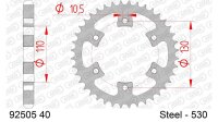 DC AFAM Stahl-Kettenrad 530 - 40Z (Silber) 92505-40| ID 110 LK 130 6-Loch