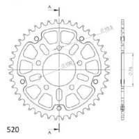 Supersprox Stealth-Kettenrad 520 - 44Z (rot)...