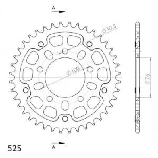 Supersprox Stealth-Kettenrad 525 - 40Z (rot) RST-7092:40-RED|ID 76,0 LK 100,0 5-Loch