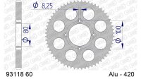 DC AFAM Alu-Kettenrad 420 - 60Z (Silber) 93118-60 | ID 80...