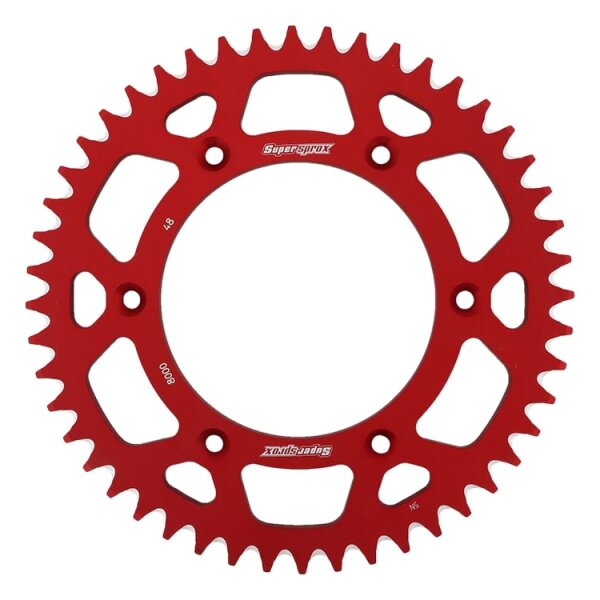 Supersprox Alu-Kettenrad 520 - 48Z (rot) RAL-8000:48-RED|ID 125,0 LK 152,0 6-Loch