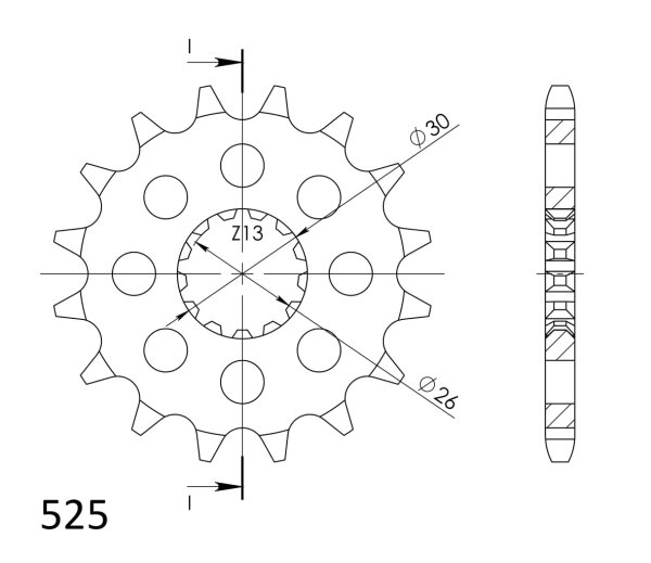 Supersprox Ritzel 525 - 16Z CST-1183:16|feinverzahnt 26,0/30,0