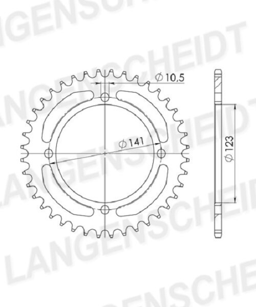 Supersprox Alu-Kettenrad 530 - 39Z (silber) ID 123,0 LK 141,0 4-Loch