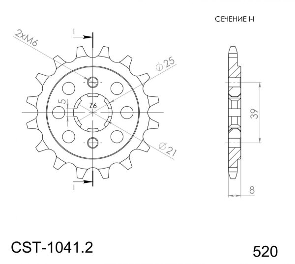 Supersprox Ritzel 520 - 14Z CST-1041:14|grobverzahnt 21,4/25,0