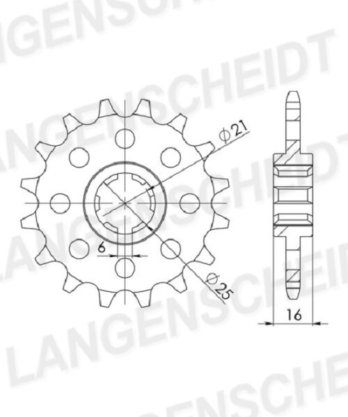 Supersprox Ritzel 520 - 14Z CST-1044:14|grobverzahnt 21,0/25,0