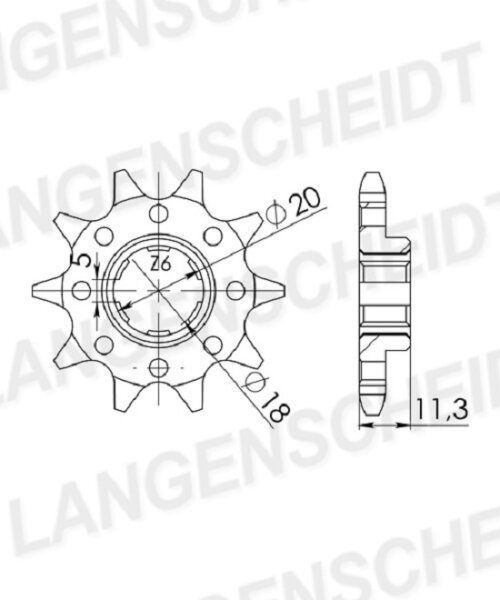 Supersprox Ritzel 520 - 10Z CST-325:10|grobverzahnt 18,0/20,0