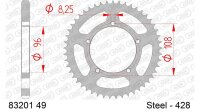 DC AFAM Stahl-Kettenrad 428 - 49Z (Silber) 83201-49| ID...