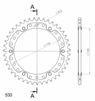 Supersprox Stealth-Kettenrad 530 - 43Z (gold)...