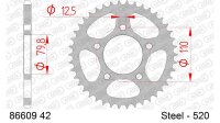 DC AFAM Stahl-Kettenrad 520 - 42Z (Silber) 86609-42| ID...