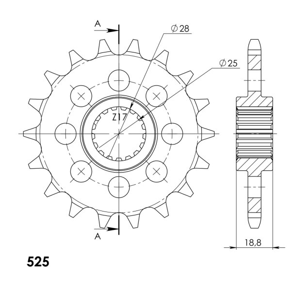 Supersprox Ritzel 525 - 20Z CST-405:20