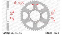 DC AFAM Stahl-Kettenrad 525 - 39Z (Silber) 92666-39| ID 80 LK 100 6-Loch