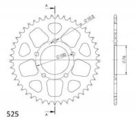 Supersprox Alu-Kettenrad 525 - 45Z (blau)...