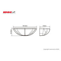 KOSO LED Rücklicht GT-03, ohne Halter, rotes Glas