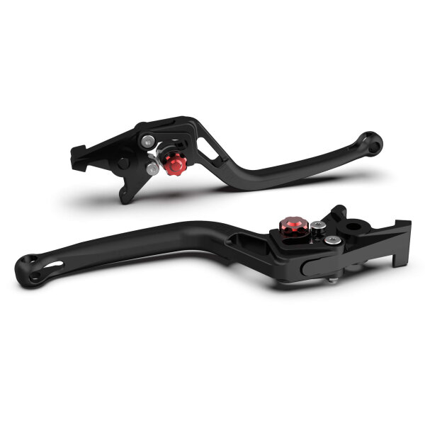 LSL Clutch lever BOW L73R,black bead blasted/red