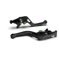 LSL Clutch lever BOW L02R, short, black pearl blasted/green