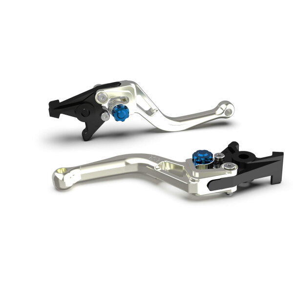 LSL Clutch lever BOW L02R, short, silver/blue