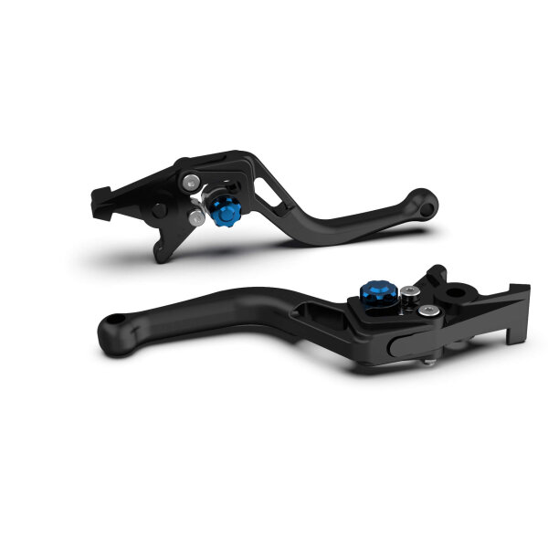 LSL Clutch lever BOW L03, short, black pearl blasted/blue