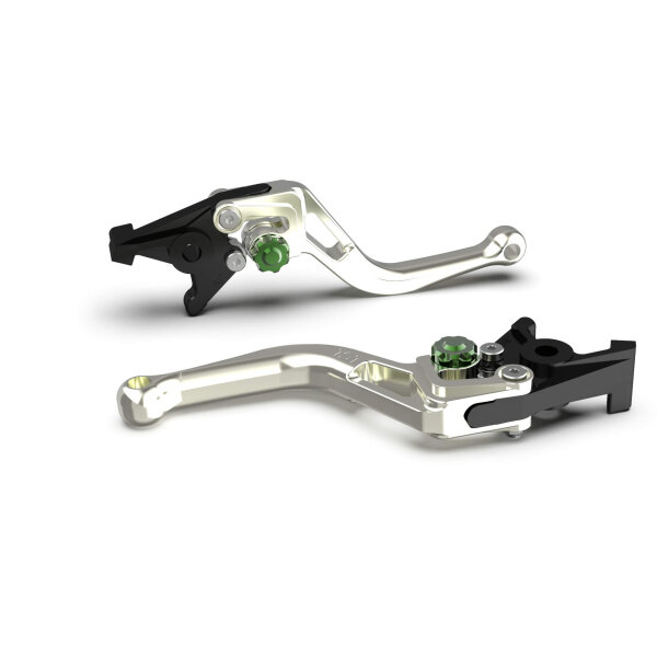 LSL Clutch lever BOW L05, short, silver/green