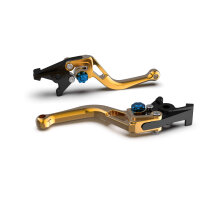 LSL Clutch lever BOW L25R, short, gold/blue