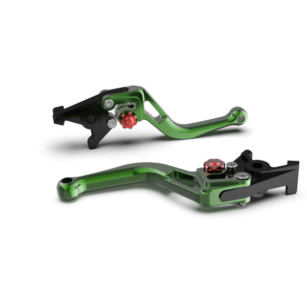 LSL Clutch lever BOW for Brembo 16 RCS, L37R, short, green/red